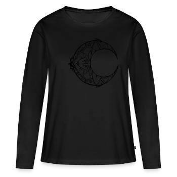 Crescent Mnadala in black - Women's Premium Organic Long Sleeve Shirt - black - Front - Julia (174cm)