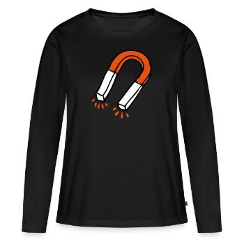 aimant 1 - T-shirt manches longues Premium bio Femme - noir - Devant - Julia (174cm)