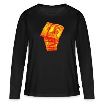 Dollars - T-shirt manches longues Premium bio Femme - noir - Devant - Julia (174cm)