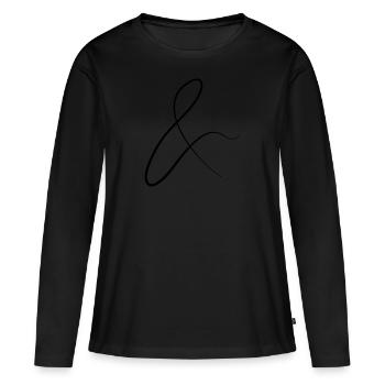 et les caractères en écriture - T-shirt manches longues Premium bio Femme - noir - Devant - Julia (174cm)