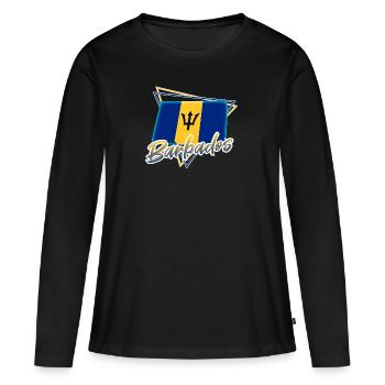 Barbade - T-shirt manches longues Premium bio Femme - noir - Devant - Julia (174cm)