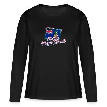 Britische Jungferninseln - Frauen Premium Bio Langarmshirt - Schwarz - Vorne - Julia (174cm)
