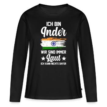 Indian India Indians - Women's Premium Organic Long Sleeve Shirt - black - Front - Julia (174cm)