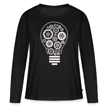 Bulb - Light Bulb - Lamp - Electricity - Women's Premium Organic Long Sleeve Shirt - black - Front - Julia (174cm)