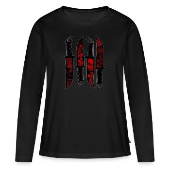 Horror Knives - Frauen Premium Bio Langarmshirt - Schwarz - Vorne - Julia (174cm)