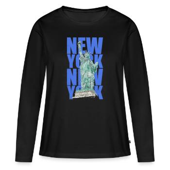 Statue de la Liberté New York - T-shirt manches longues Premium bio Femme - noir - Devant - Julia (174cm)