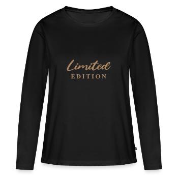 Limited Edition - T-shirt manches longues Premium bio Femme - noir - Devant - Julia (174cm)