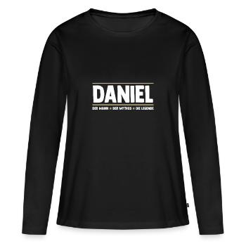 Daniel - Frauen Premium Bio Langarmshirt - Schwarz - Vorne - Julia (174cm)