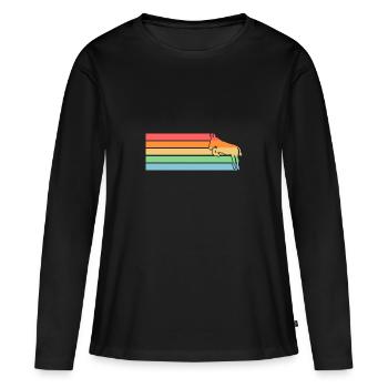 Âne - T-shirt manches longues Premium bio Femme - noir - Devant - Julia (174cm)