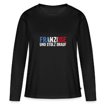 Français Français France - T-shirt manches longues Premium bio Femme - noir - Devant - Julia (174cm)