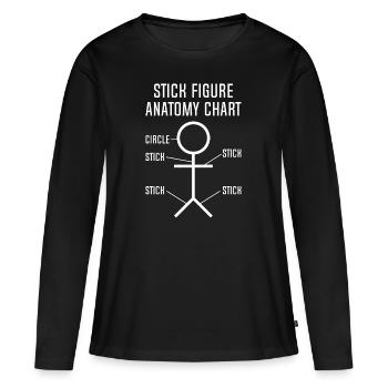 Stick Figure Anatomy Chart - Women's Premium Organic Long Sleeve Shirt - black - Front - Julia (174cm)
