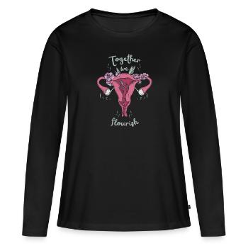 L’autonomisation des femmes Cite Un utérus florissant - T-shirt manches longues Premium bio Femme - noir - Devant - Julia (174cm)