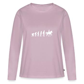 Reiten Evolution Pferde - Frauen Premium Bio Langarmshirt - Altrosa - Vorne - Julia (174cm)