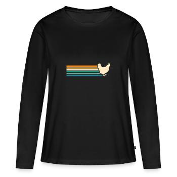 Poules Poule - T-shirt manches longues Premium bio Femme - noir - Devant - Julia (174cm)