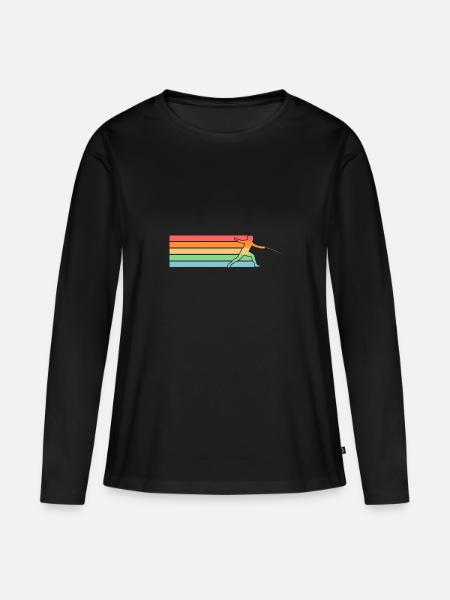 Fechter Fechten - Frauen Premium Bio Langarmshirt - Schwarz