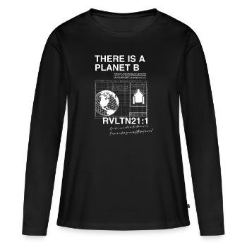 Planet B white - Women's Premium Organic Long Sleeve Shirt - black - Front - Julia (174cm)