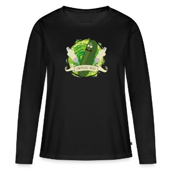 Rick And Morty I'm Pickle Rick Funny Quote - Women's Premium Organic Long Sleeve Shirt - black - Front - Julia (174cm)