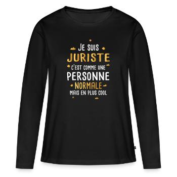 Juriste cadeau drôle femme - T-shirt manches longues Premium bio Femme - noir - Devant - Julia (174cm)
