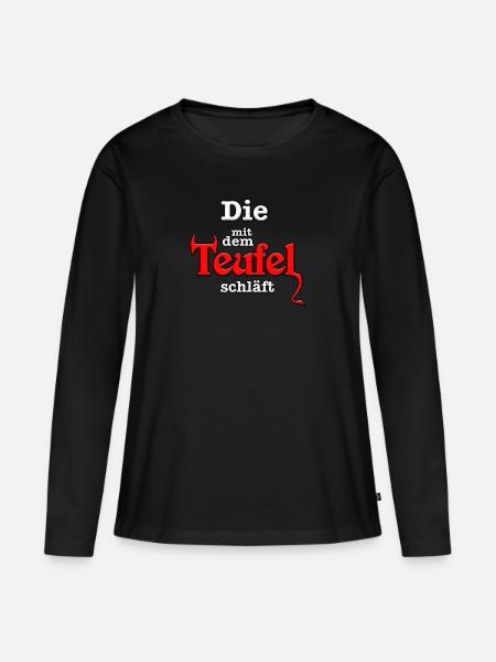 Teufel - Frauen Premium Bio Langarmshirt - Schwarz