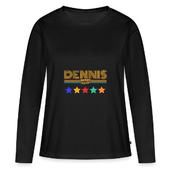 Dennis - Frauen Premium Bio Langarmshirt - Schwarz - Vorne - Julia (174cm)