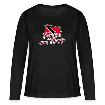 Trinité-et-Tobago - T-shirt manches longues Premium bio Femme - noir - Devant - Julia (174cm)