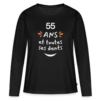 55 years of humor gift 55 years anniversary - Women's Premium Organic Long Sleeve Shirt - black - Front - Julia (174cm)