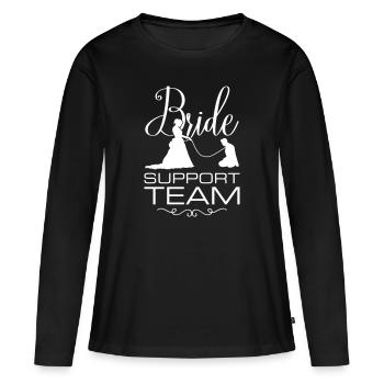 Mariage de l’équipe de soutien de la mariée - T-shirt manches longues Premium bio Femme - noir - Devant - Julia (174cm)