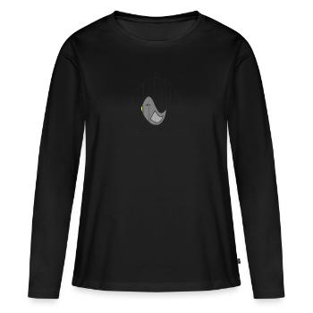Oiseau dans une cage - T-shirt manches longues Premium bio Femme - noir - Devant - Julia (174cm)
