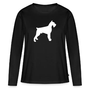 schnauzer géant - T-shirt manches longues Premium bio Femme - noir - Devant - Julia (174cm)