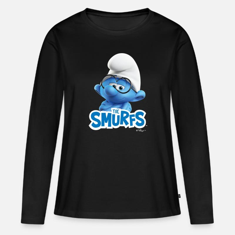 Smurffit Schlaubi Smurffi - Premium luomulaatuinen naisten pitkähihainen paita - musta