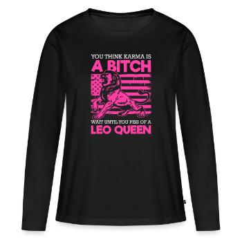 Superstition des étoiles des signes du zodiaque - T-shirt manches longues Premium bio Femme - noir - Devant - Julia (174cm)