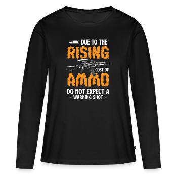Armes Fusils Propriétaires d’armes à feu - T-shirt manches longues Premium bio Femme - noir - Devant - Julia (174cm)