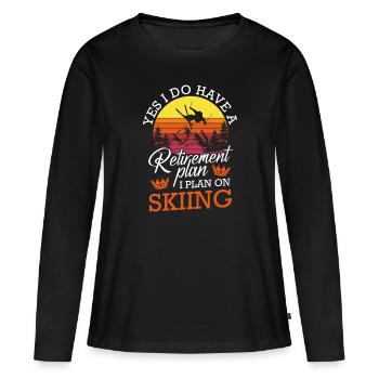 Sports d’hiver Montagne Piste de ski - T-shirt manches longues Premium bio Femme - noir - Devant - Julia (174cm)