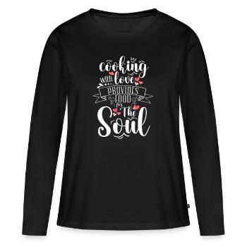 Chef Restaurant Profession Gastronomie - T-shirt manches longues Premium bio Femme - noir - Devant - Julia (174cm)