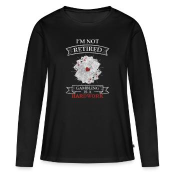 Jeu de cartes de blackjack - T-shirt manches longues Premium bio Femme - noir - Devant - Julia (174cm)