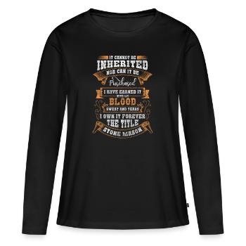 Guilde des métiers de la pierre - T-shirt manches longues Premium bio Femme - noir - Devant - Julia (174cm)