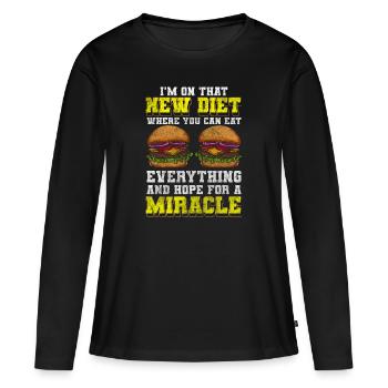 Restaurant Alimentaire Vielesser - T-shirt manches longues Premium bio Femme - noir - Devant - Julia (174cm)
