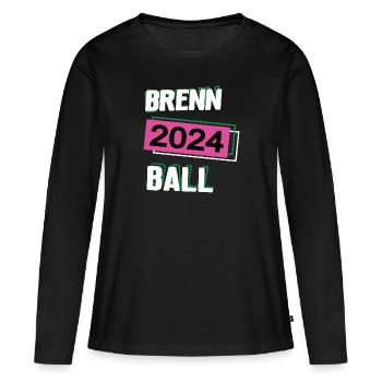 Brennball 2024 Brennballerin Brennballspielerin - Frauen Premium Bio Langarmshirt - Schwarz - Vorne - Julia (174cm)