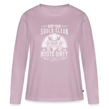 Wild West Law Indiens du désert - T-shirt manches longues Premium bio Femme - rose poudré - Devant - Julia (174cm)