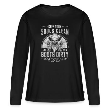 Wild West Law Indiens du désert - T-shirt manches longues Premium bio Femme - noir - Devant - Julia (174cm)