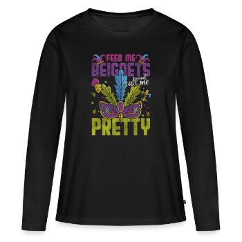 Parade Maske Bunt Perlen - Frauen Premium Bio Langarmshirt - Schwarz - Vorne - Julia (174cm)