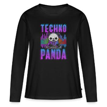 Rave Minimal Jumpstyle - T-shirt manches longues Premium bio Femme - noir - Devant - Julia (174cm)