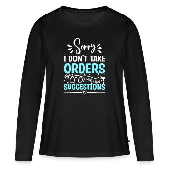 Service Gastronomie Cocktail - T-shirt manches longues Premium bio Femme - noir - Devant - Julia (174cm)