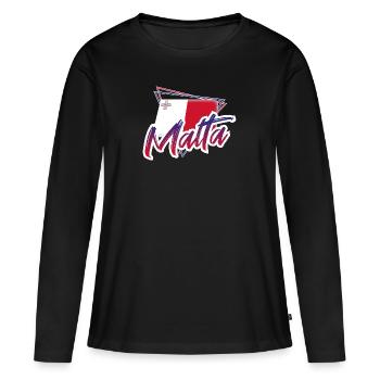 Malte - T-shirt manches longues Premium bio Femme - noir - Devant - Julia (174cm)
