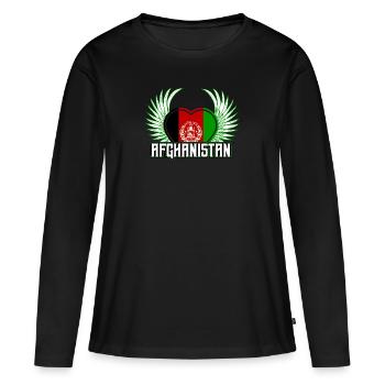 Afghanistan - T-shirt manches longues Premium bio Femme - noir - Devant - Julia (174cm)