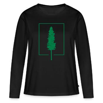 Arbre dans la boîte - T-shirt manches longues Premium bio Femme - noir - Devant - Julia (174cm)
