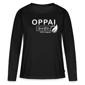 O-p-p-a-i 100% Organic - Women's Premium Organic Long Sleeve Shirt - black - Front - Julia (174cm)