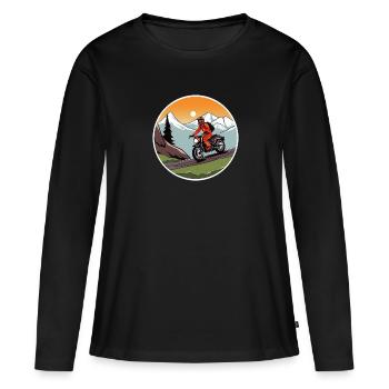Motorcycle Adventure Motorcyclist Motorcycle Biker - Women's Premium Organic Long Sleeve Shirt - black - Front - Julia (174cm)