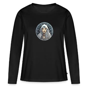 Goth Girl Gothic Mystisch Mittelalter Fantasie - Frauen Premium Bio Langarmshirt - Schwarz - Vorne - Julia (174cm)