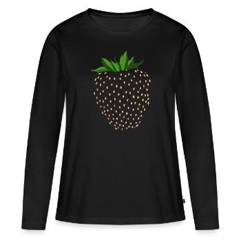 Fraise Fraise - T-shirt manches longues Premium bio Femme - noir - Devant - Julia (174cm)